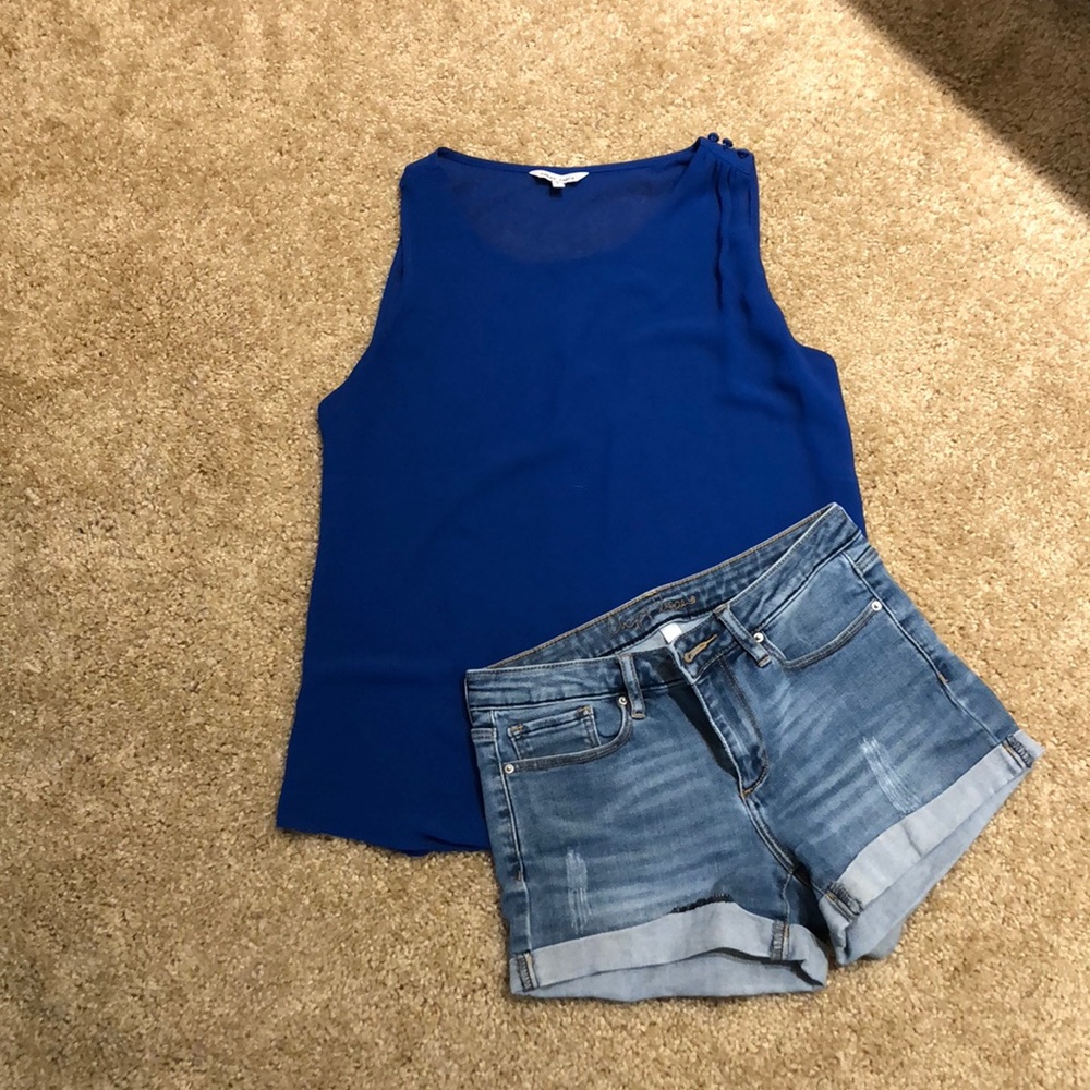 Sheer Back Royal Blue Tank